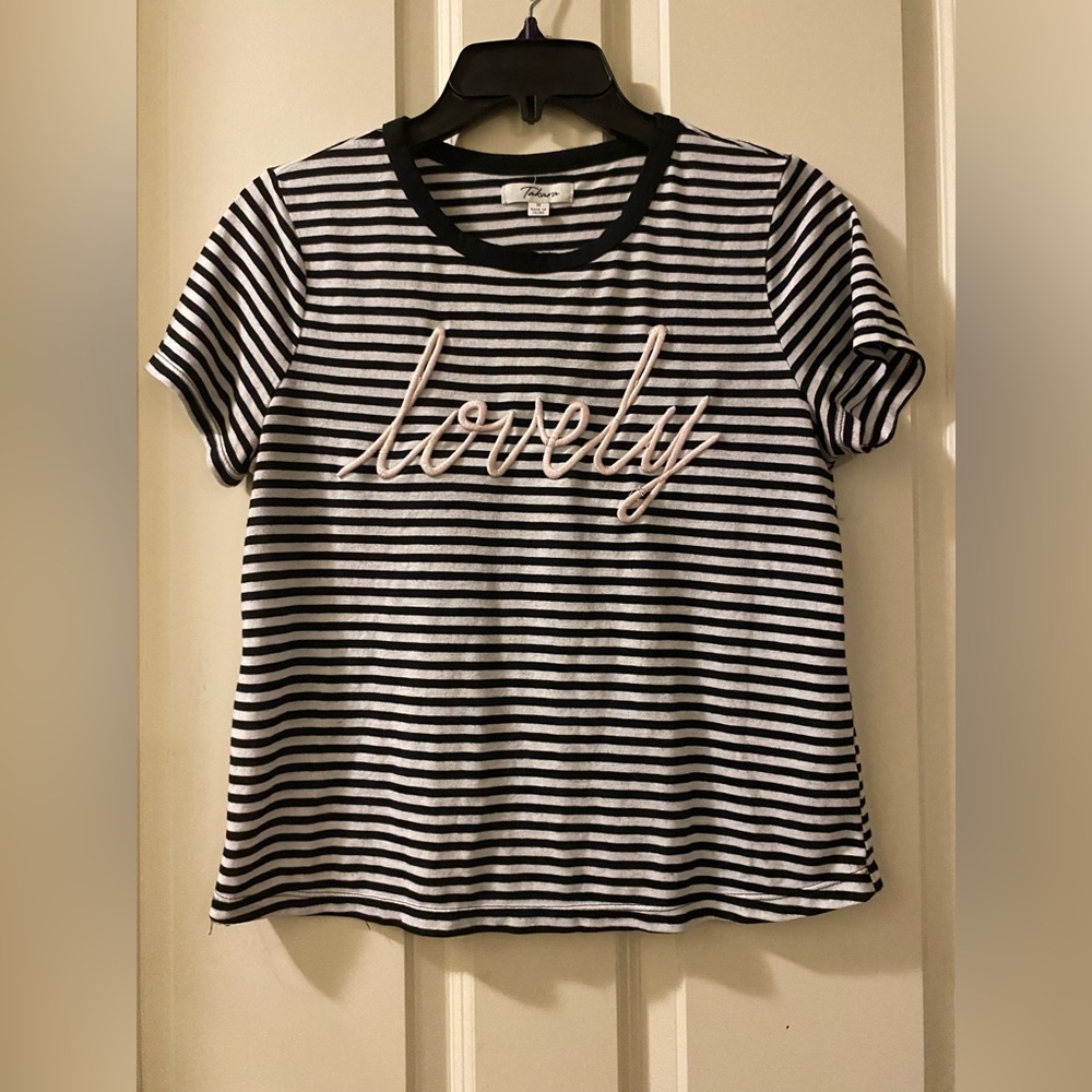 Takara Lovely Striped Black and White Top size small